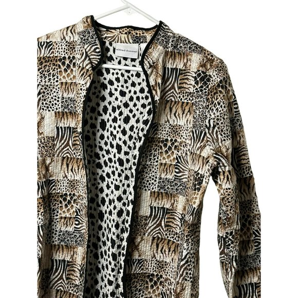 Alfred Dunner Ladies Safari Print Animal Open Jacket Long Sleeve Stylish SZ 10 - Picture 4 of 6